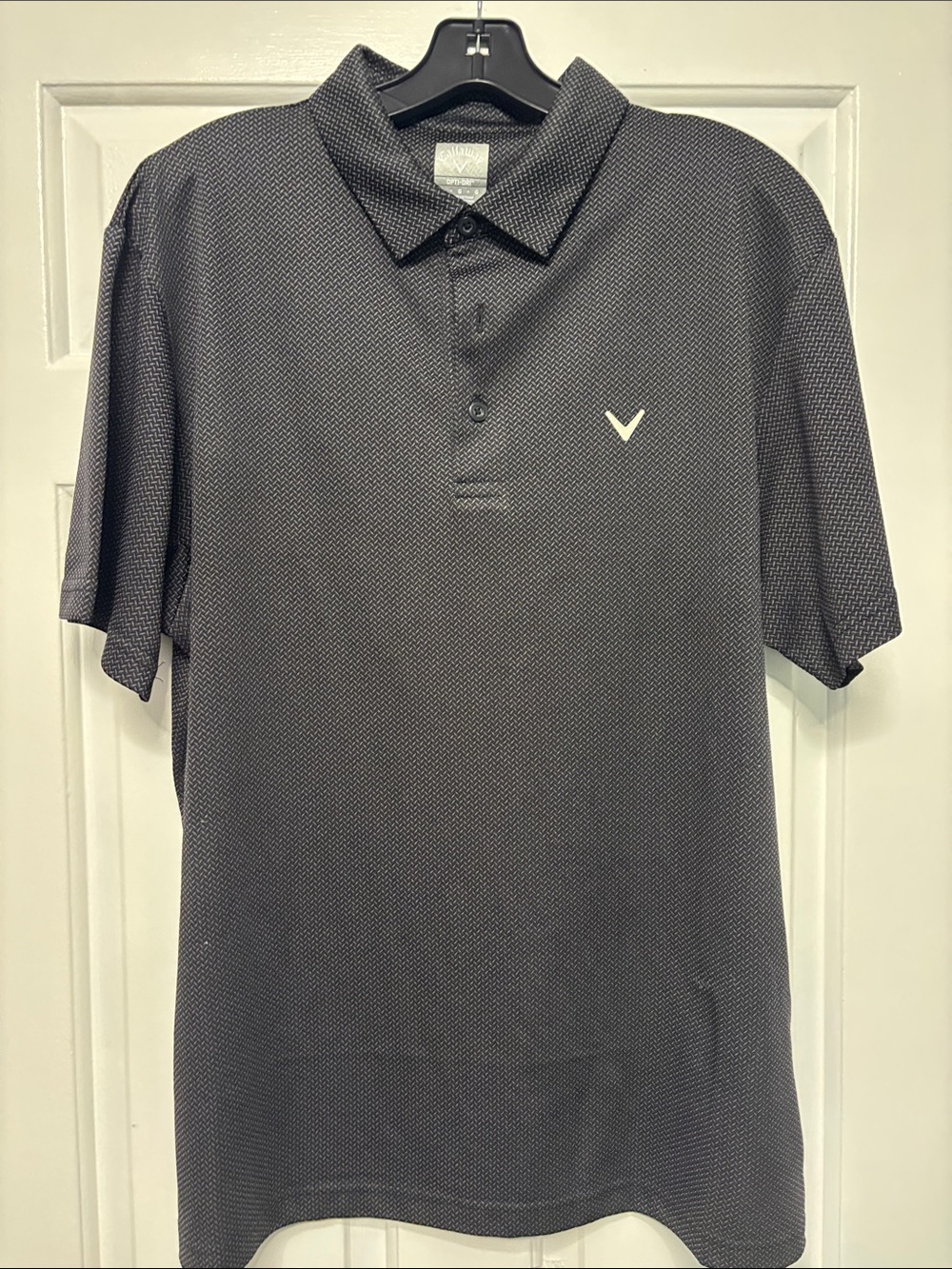 Callaway Men’s Opti-Dri Performance Golf Polo – Black/Gray – Size Large